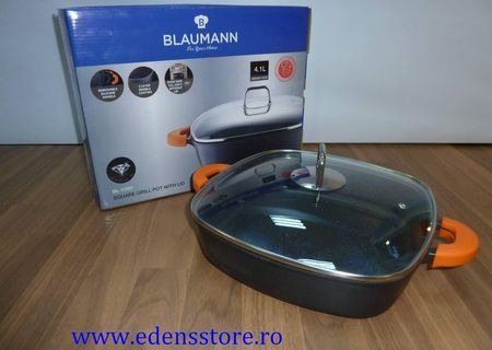 Vas de marmura grill cu capac 24cm, 4.1L Vas de marmura grill cu capac 24cm, 4.1L