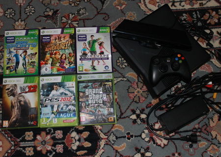 Xbox 360 + kinect + jocuri Xbox 360 + kinect + jocuri