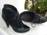 Botine dama siret - piele intoarsa+neteda, 36