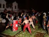 Diorama cu daci,  romani 1:72, macheta castru roman