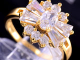LIVRARE GRATUITA!  Superb inel 9K GOLD FILLED gen floare.  Marimea 7