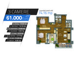 Oferta chilipir de iarna! Apartament 3 camere, doar 61.000 euro!