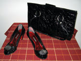 PANTOFI & GEANTA din lac negru SHADEY Italia