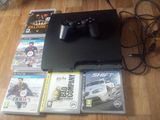 ps3 slim 120gb + 5 jocuri