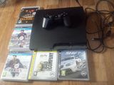 ps3 slim 120gb + 5 jocuri