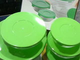 set castroane sticla 5 pcs cu capac