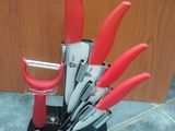 Set cutite cu lama ceramica cu suport