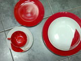 set menaj rosu rotund