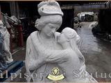 Statuetă Romeo și Julieta, alb marmorat, model S55.